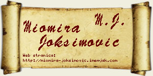 Miomira Joksimović vizit kartica